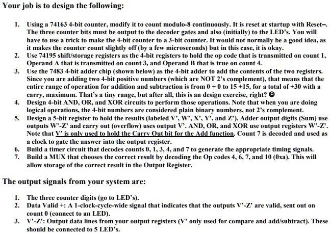 please provide a circuit diagram for the following your job is to ...