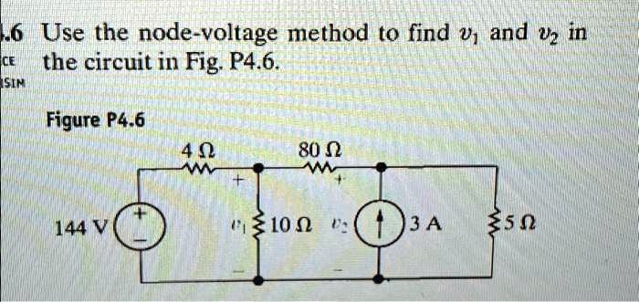 SOLVED: Texts: 6. Use the node-voltage method to find v₁ and v₂ in the ...