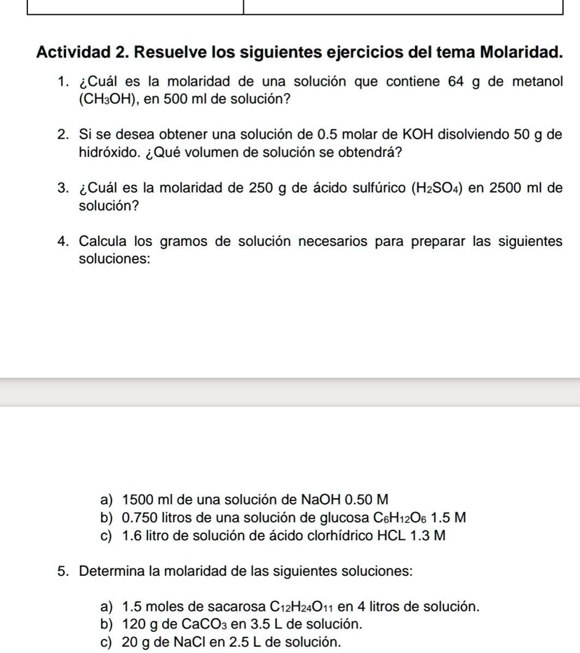 SOLVED: Ayuda Pora Es Para Oy Actividad 2 Resuelve Los Siguientes ...