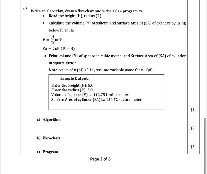 SOLVED: Write an algorithm, draw a flowchart, and write a C++ program ...