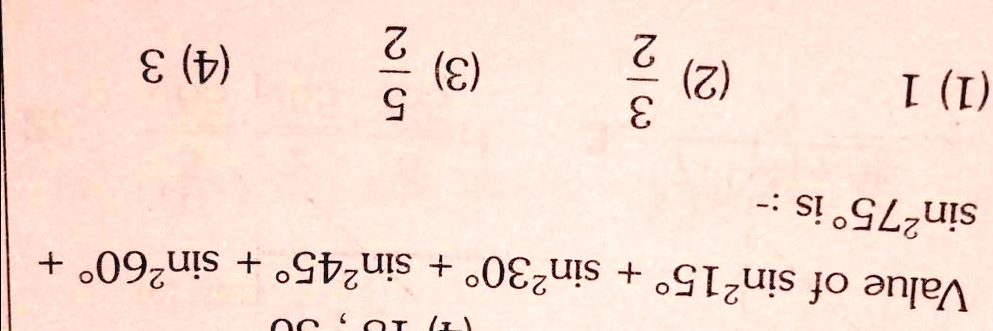 value of cos square 45 sin square 15