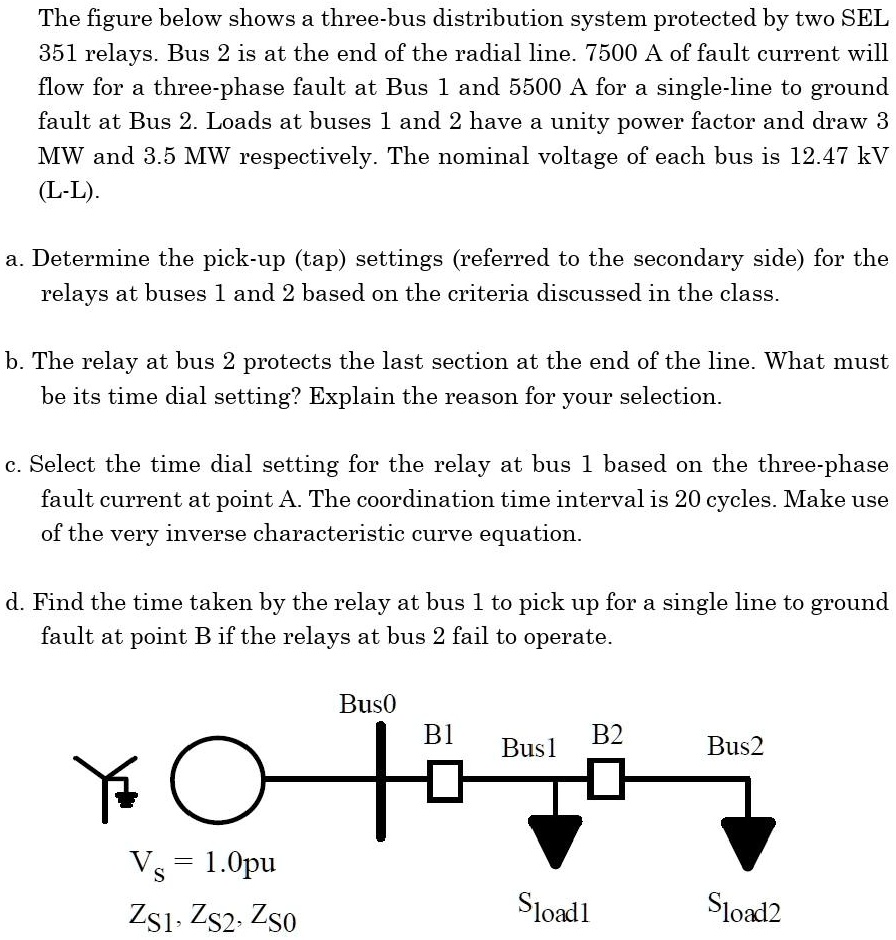 SOLVED: Texts: The figure below shows a three-bus distribution system ...