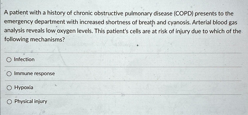 SOLVED: A patient with a history of chronic obstructive pulmonary ...