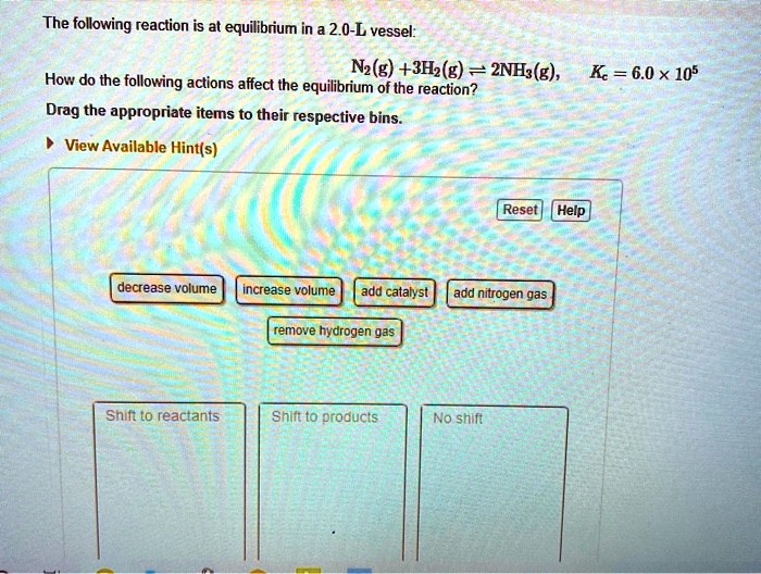 the following reaction is at equilibrium in a 20 l vessel nzg bhzg ...