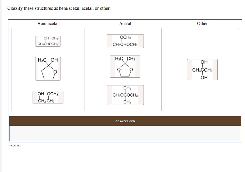 Classify These Structures As Hemiacetal Acetal Or Other www.numerade.com