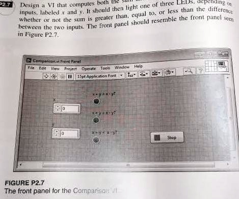 SOLVED: Problem 2.7: Design a VI that computes both the sum and the ...