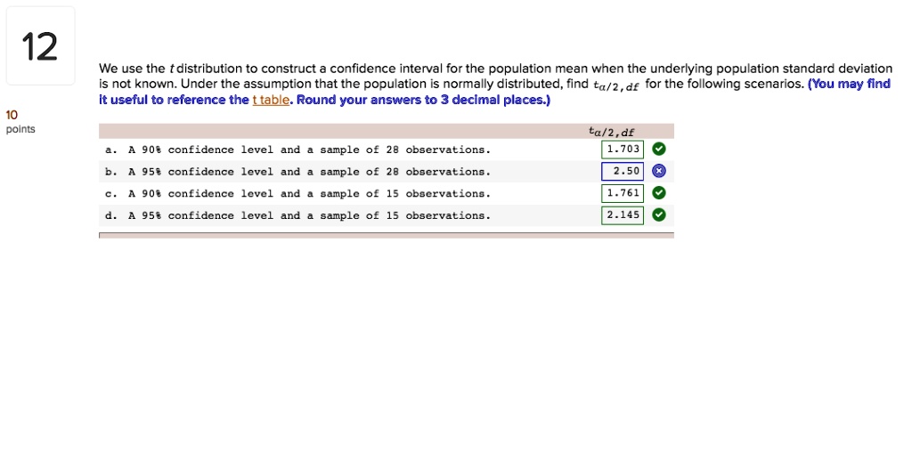 How To Use The T Distribution Table For Confidence Intervals