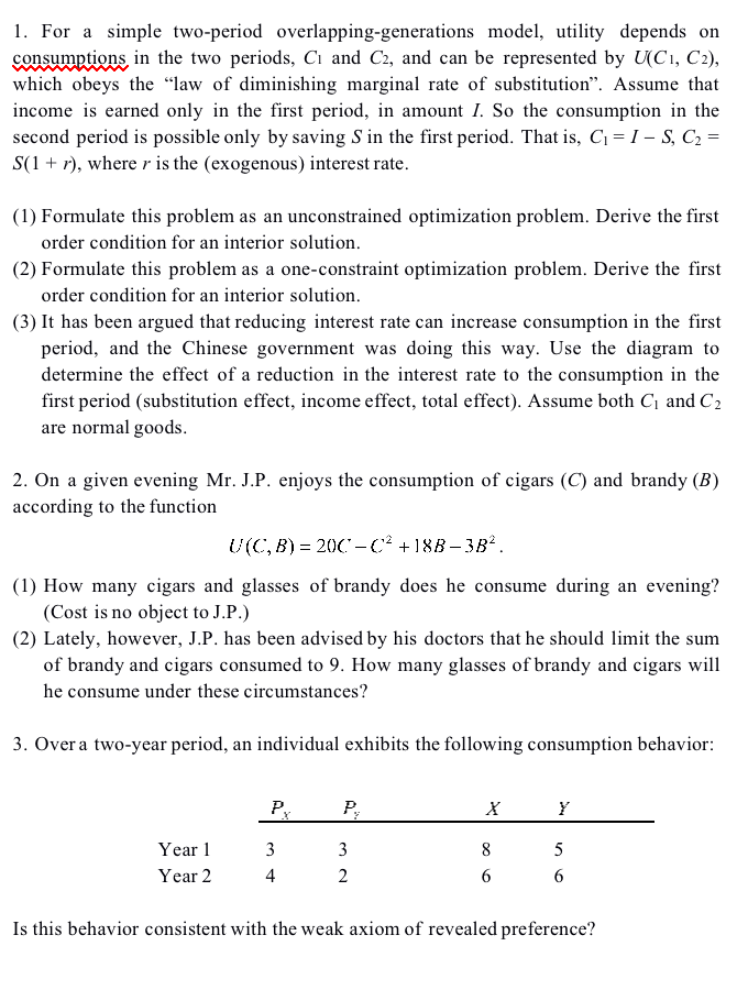 SOLVED: Microeconomic Theory