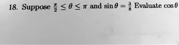 18 suppose 0 t and sin 0 evaluate cos 80125