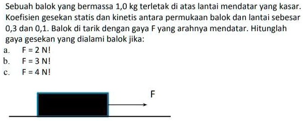 SOLVED: Mohon Bantuannya Kak.. Sebuah Balok Yang Bermassa 1,0 Kg ...