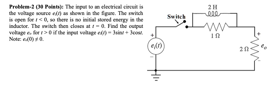 SOLVED: Problem-2 (30 Points): The input to an electrical circuit is ...