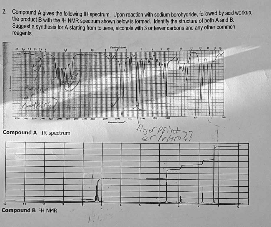 SOLVED: Compound A gives the following IR spectrum. Upon reaction with ...