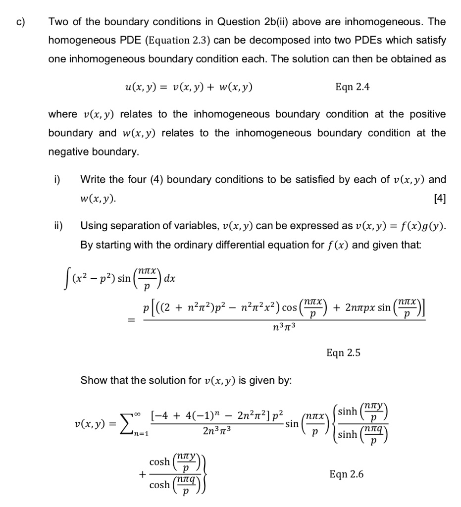 two of the boundary conditions in question zbii above are inhomogeneous ...
