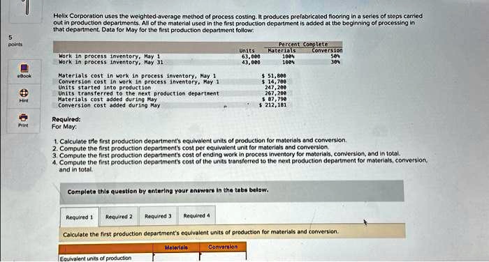 SOLVED: Equfvalent units of production Materials: Conversion: Compute ...