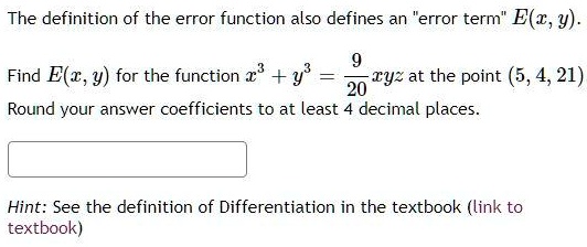 The definition of the error function also defines an error term E(x,y ...