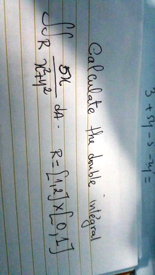 Calculate the double integral ?R (5x / (x^2 + y^2)) dA , R = [1, 2] % [0, 1]