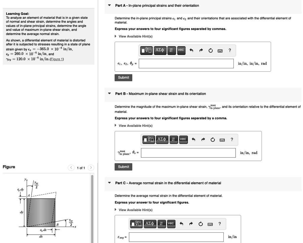 SOLVED: Part A: In-plane principal strains and their orientation ...