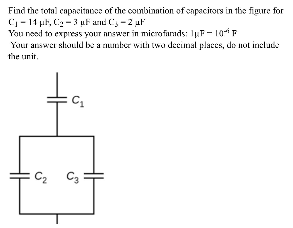 Solved Find The Total Capacitance Of The Combination Of Capacitors In The Figure For C Uf