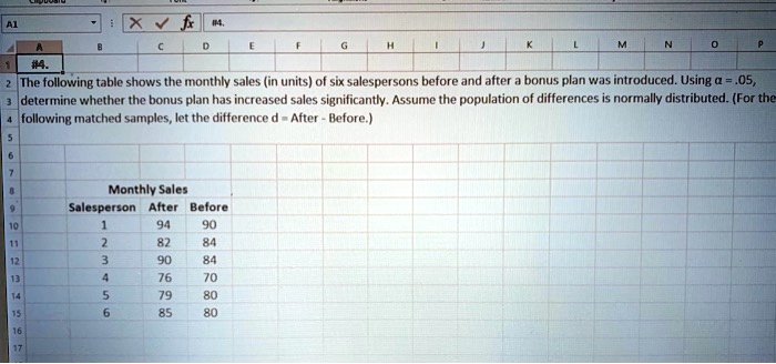 the following table shows the monthly sales in units of six ...