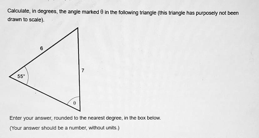 calculate in degrees the angle marked in the following triangle this ...