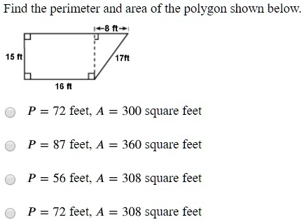[GET ANSWER] find the perimeter and area of the polygon shown below ...