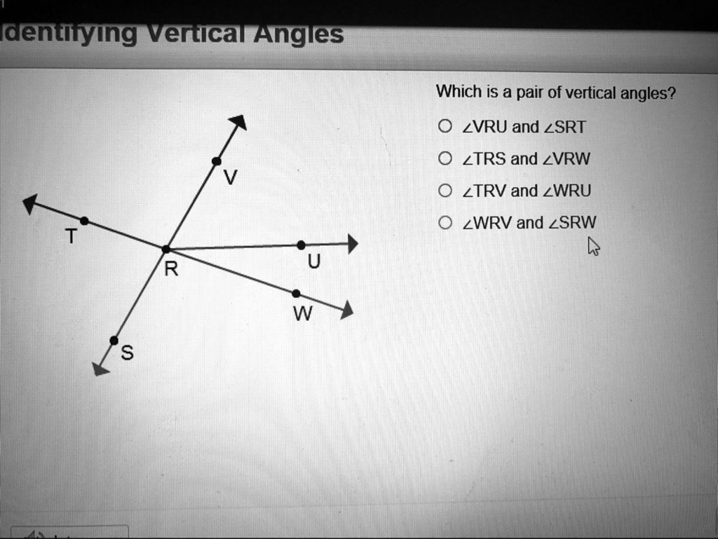 SOLVED Which Is A Pair Of Vertical Angles Identifying Vertical Angles SOLVED Which Is A Pair Of Vertical Angles Identifying Vertical Angles
