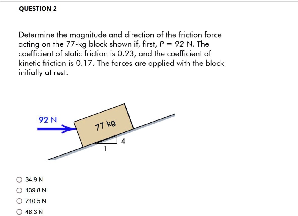 Finding Friction Direction SOLVED: Determine the magnitude and direction of the friction force ...