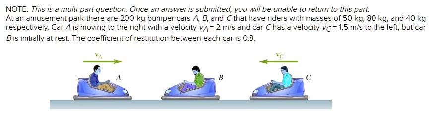 SOLVED: Determine The Final Velocity Of Each Car, After All Impacts ...