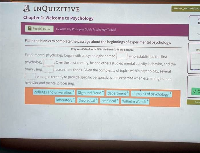 Texts: H INQUIZITIVE Chapter 1: Welcome to Psychology jamilexramirezbau