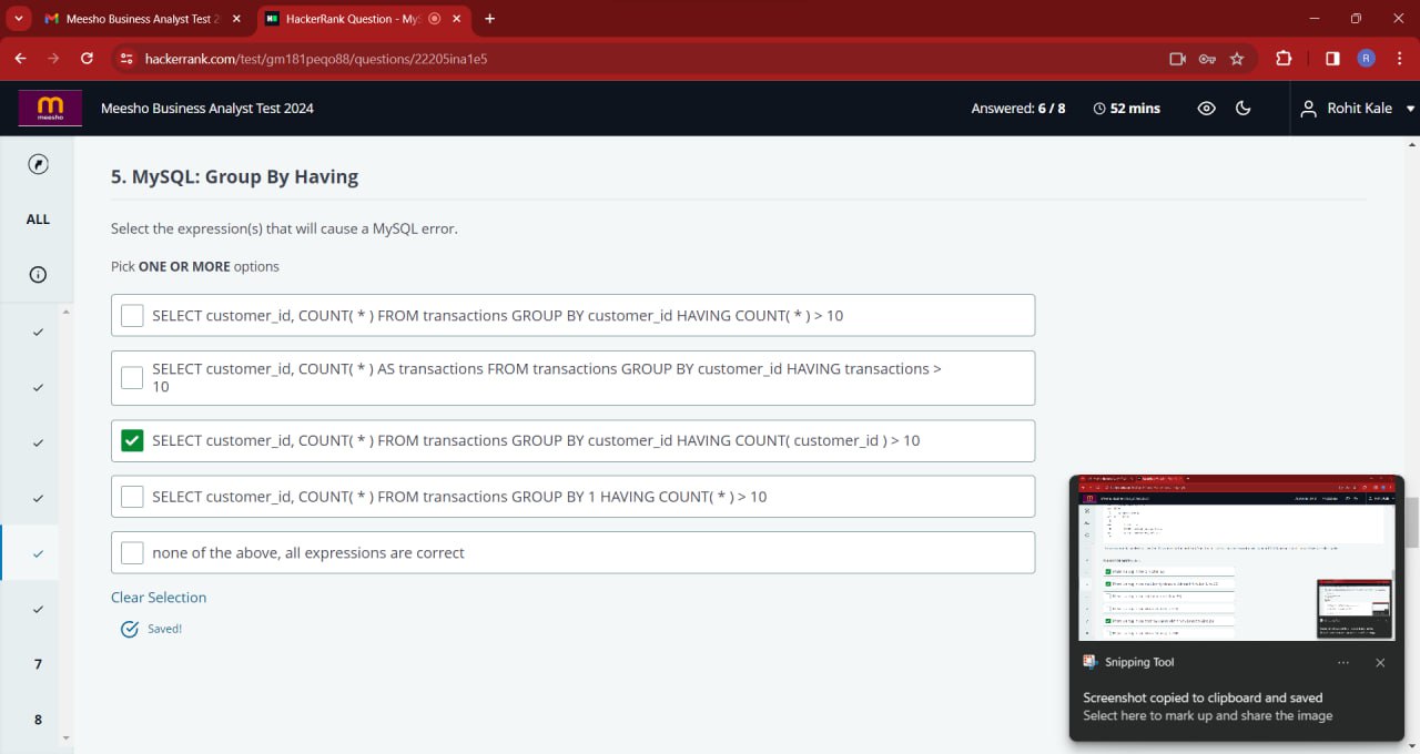 Solved 5 mysql group by having select the expression s that will