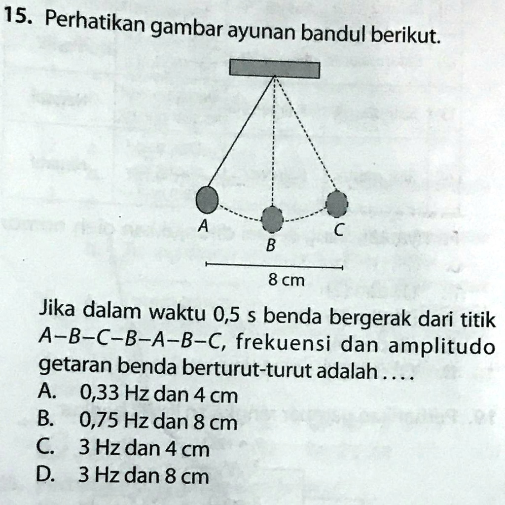 Solved 15 Perhatikan Gambar Ayunan Bandul Berikut Jika Dalam Waktu 0