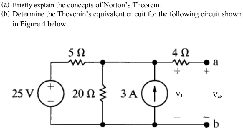 SOLVED: (a) Briefly explain the concepts of Norton's Theorem. (b ...