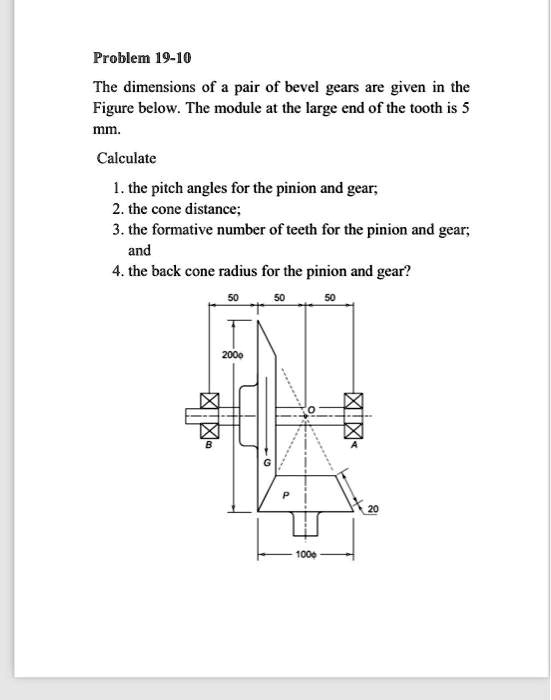 SOLVED Problem 1910 The dimensions of a pair of bevel gears are given