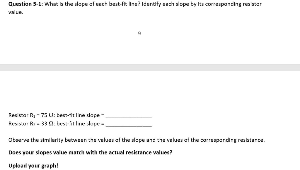 SOLVED: Question 5-1: What is the slope of each best-fit line? Identify ...