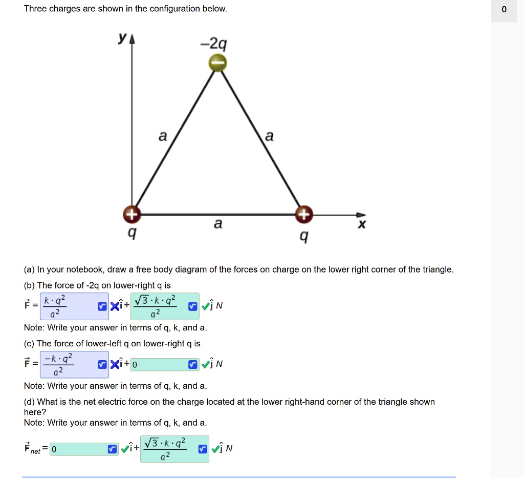 SOLVED: Three Charges Are Shown In The Configuration Below: Y 2q (a) In ...