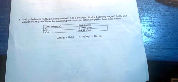 SOLVED I ll bless with a like 4.95 g of ethylene C2H4 are