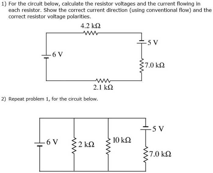 Solved For The Circuit Below Calculate The Resistor Voltages And The Current Flowing In Each 4039