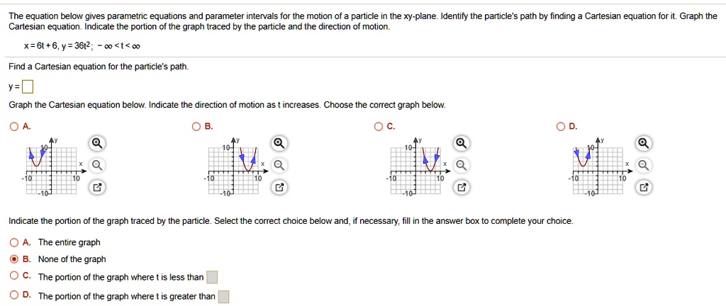 SOLVED: The equation below gives parametric equations and parameter ...