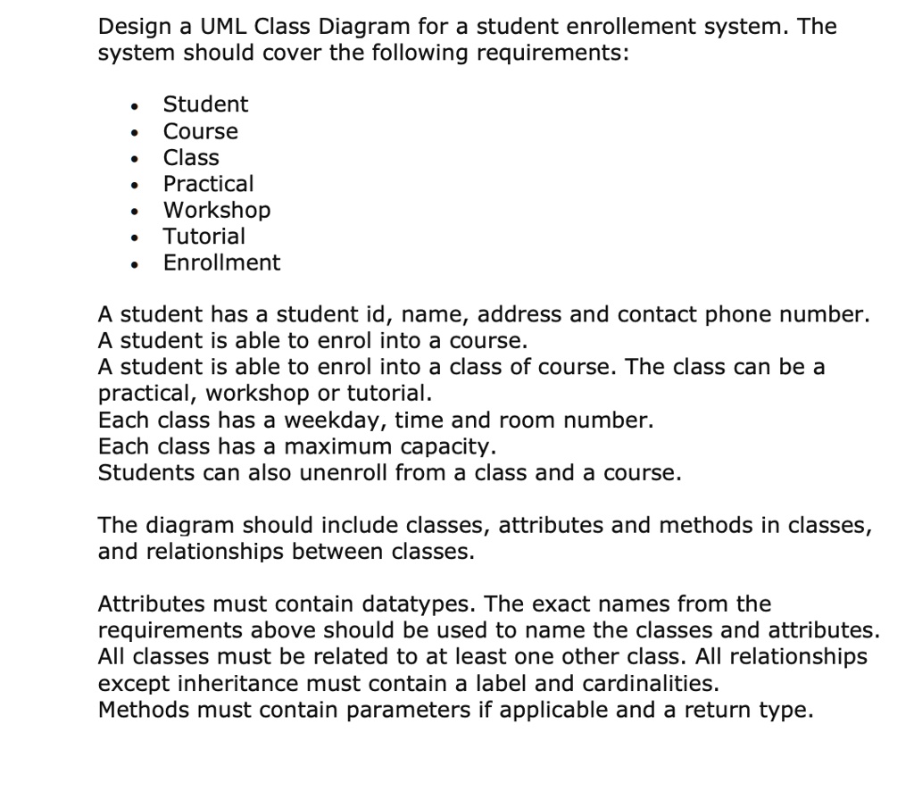 VIDEO solution: Design a UML Class Diagram for a student enrollment ...
