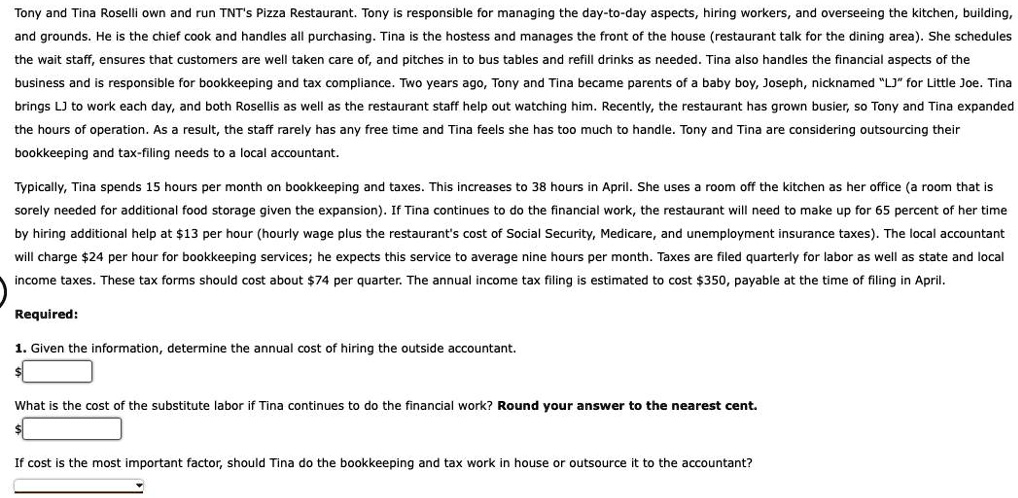 Tony and Tina Roselli own and run TNT's Pizza Restaurant. Tony is