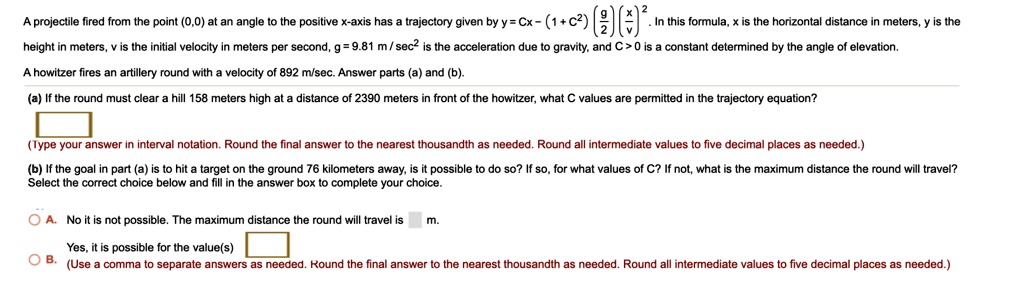 SOLVED:A projectile fired from the point (0,0) at an angle the positive ...