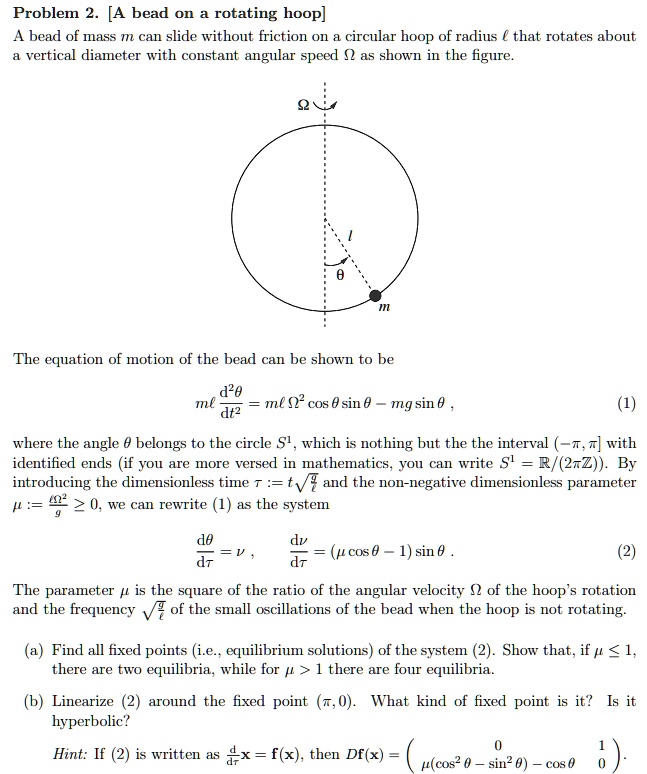 problem 2 a bead on a rotating hoop a bead of mass m can slide without ...