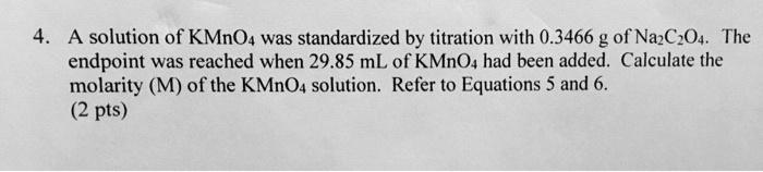 VIDEO solution: A solution of KMnO4 was standardized by titration with ...