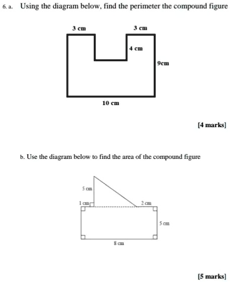 SOLVED: 6.4 Using the diagram below. find the perimeter the compound ...