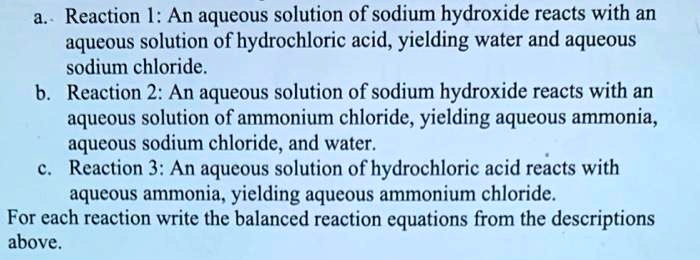 Video Solution: Reaction I: An Aqueous Solution Of Sodium Hydroxide 