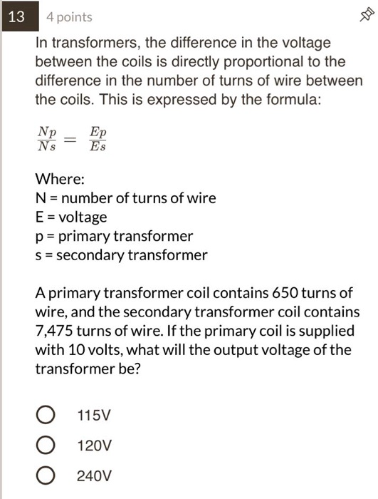 SOLVED In transformers, the difference in the voltage between the