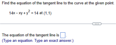 SOLVED: Find the equation of the tangent line to the curve at the given ...