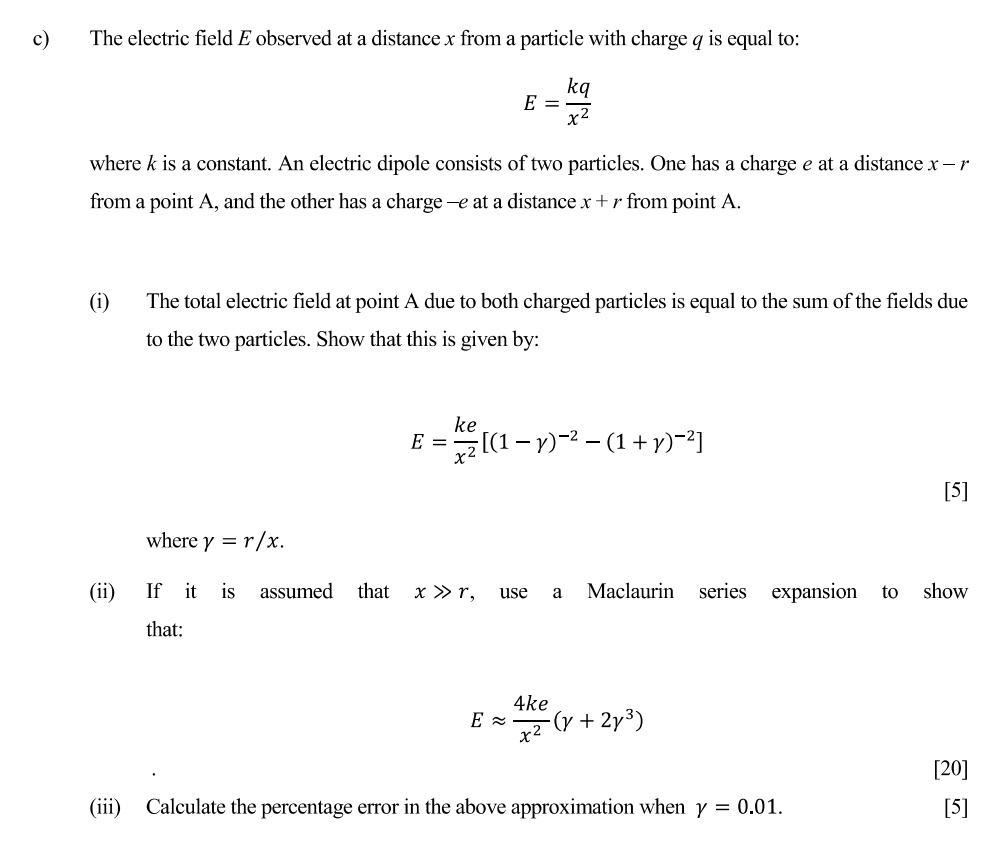 SOLVED: The electric field E observed at a distance x from a particle ...