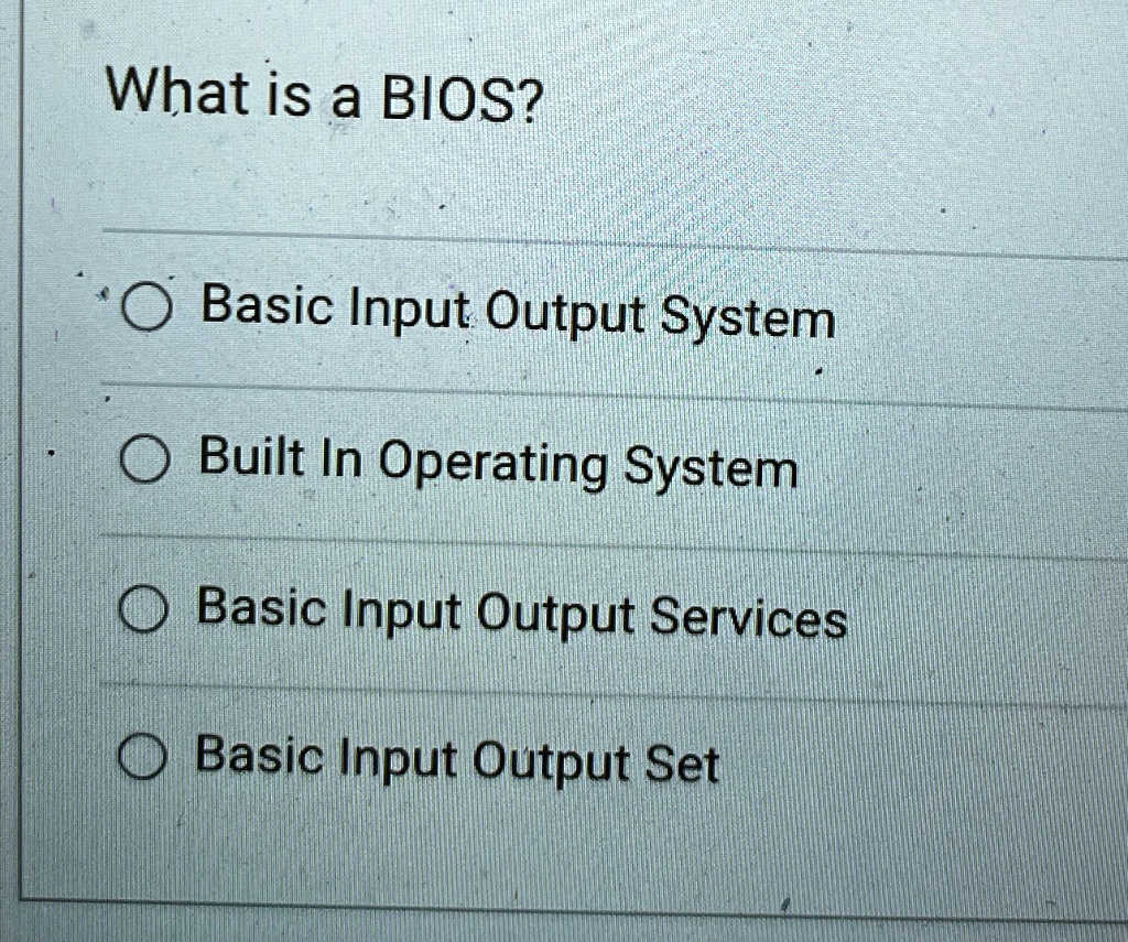 what is a bios basic input output system built in operating system ...
