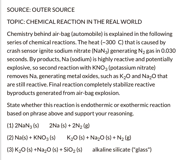 SOURCE OUTER SOURCE TOPIC CHEMICAL REACTION IN THE REAL WORLD The